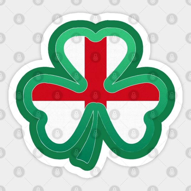 England Flag for st patricks day, Irish Shamrock Sticker by Myteeshirts